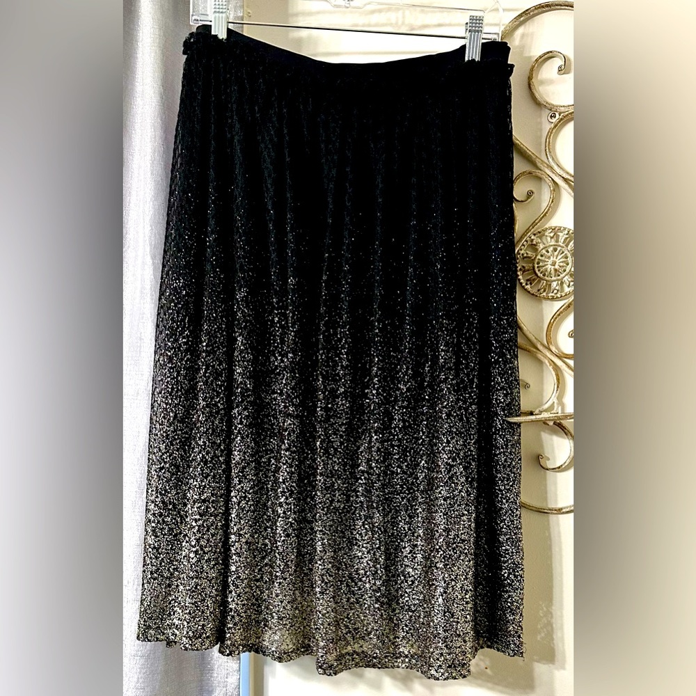 Plus size Ombré Black/Gold glitter skirt